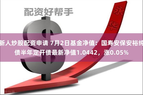 新人炒股配资申请 7月2日基金净值：国寿安保安裕纯债半年定开债最新净值1.0442，涨0.05%