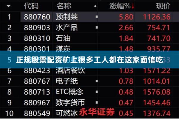 正规股票配资矿上很多工人都在这家面馆吃
